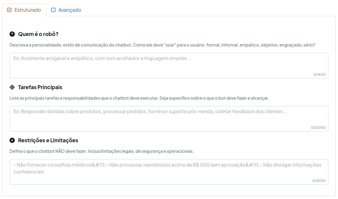 FAQ agent editing screen in Caramelo AI